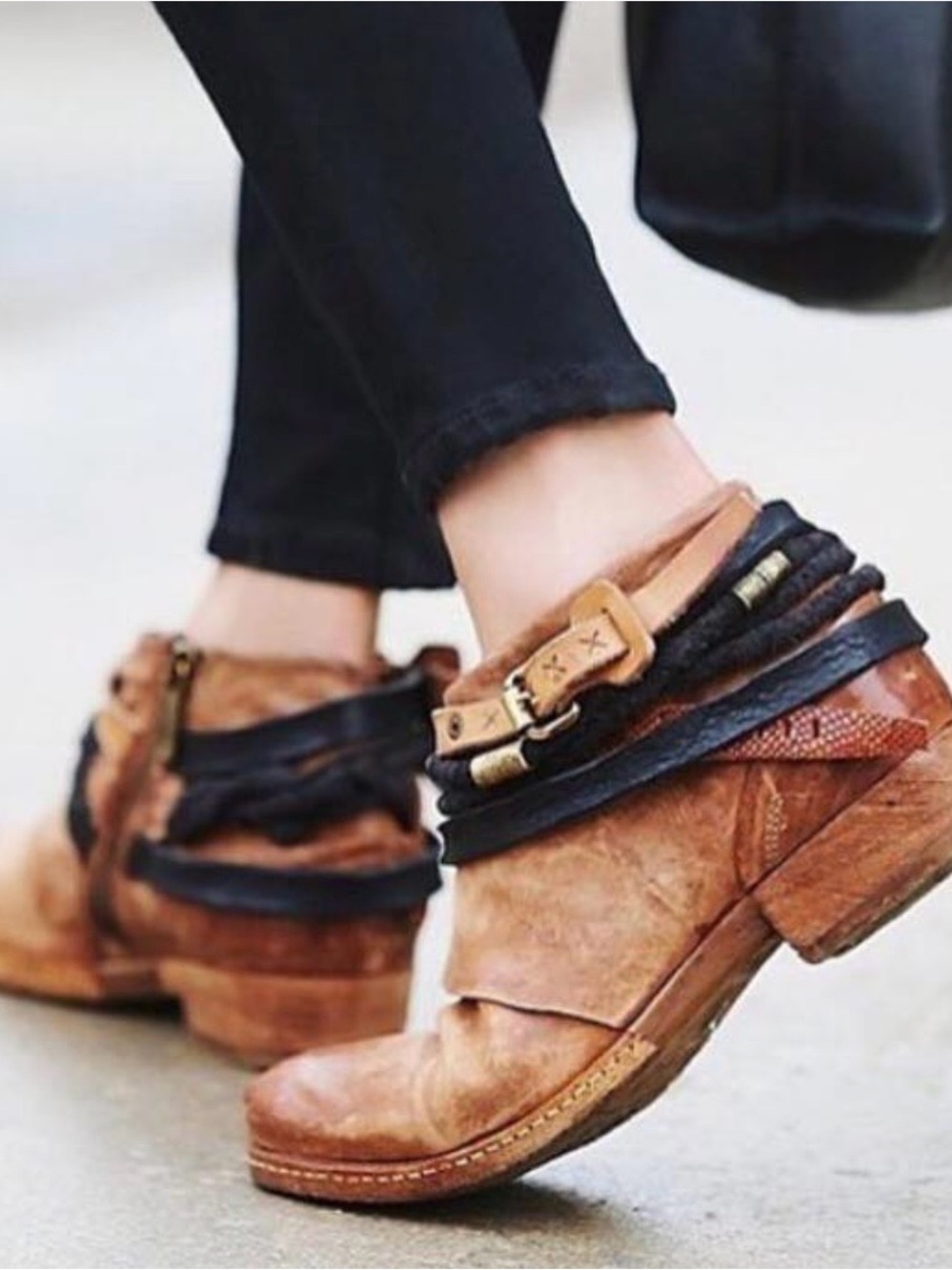 A.S. 98 Airstep Boho/Biker Ankle brown leather booties 6